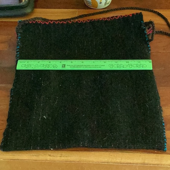 π BlACK COLORFUL SHEEP Wool Tapestry Messenger Morral Bag - Picture 6 of 16